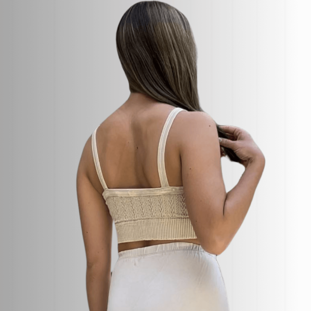 Seamless Cable Knit Bra Top - Clearance Final Sale