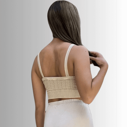 Seamless Cable Knit Bra Top - Clearance Final Sale