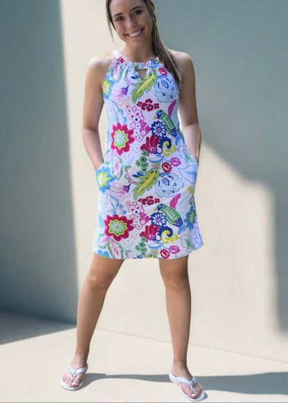 Charleston Dress in Paradise Print CLEARANCE FINAL SALE