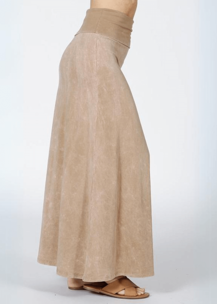 American Cotton Maxi Skirt (Beige)