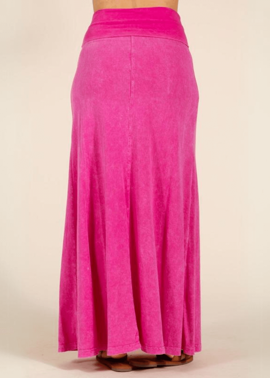 American Cotton Maxi Skirt (Fuchsia)