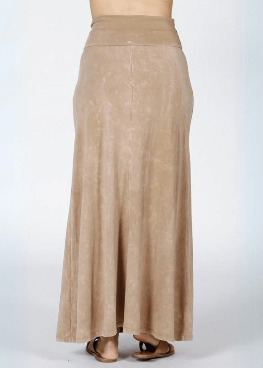 American Cotton Maxi Skirt (Beige)