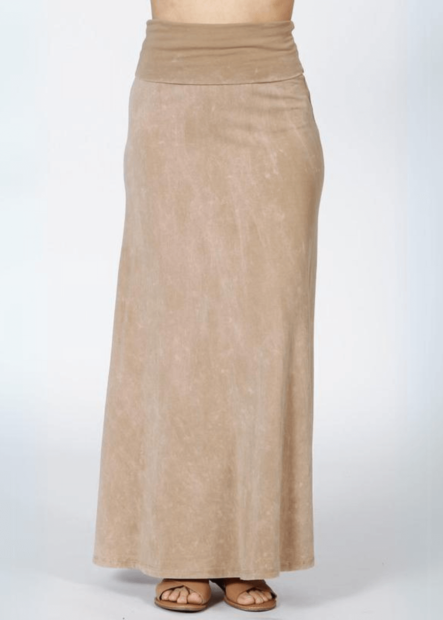 American Cotton Maxi Skirt (Beige)