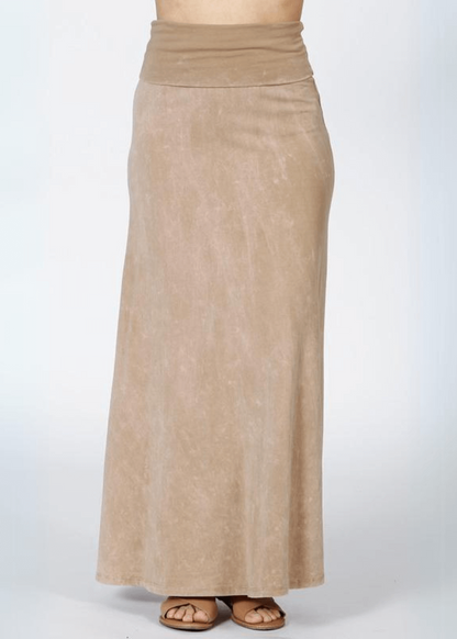 American Cotton Maxi Skirt (Beige)