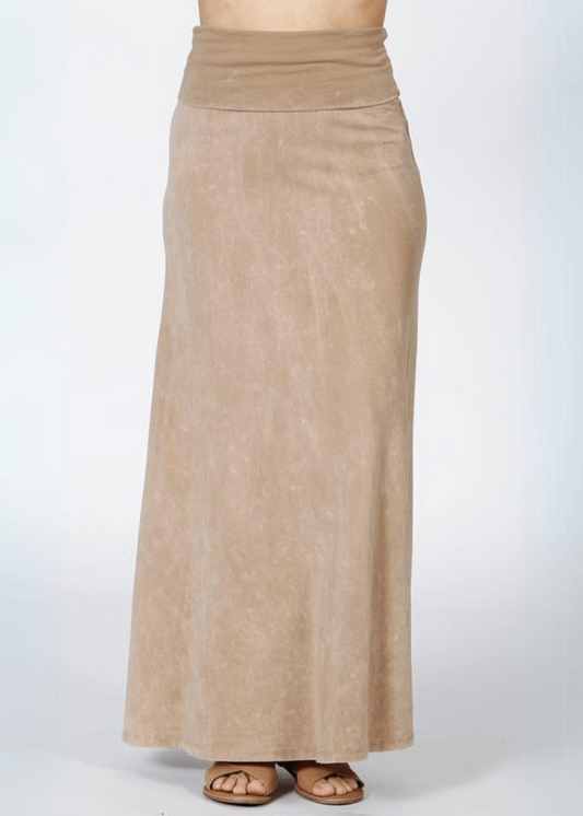 American Cotton Maxi Skirt (Beige)