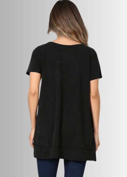 Relax in Style Cotton V-Neck Top