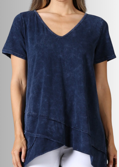 Relax in Style Cotton V-Neck Top