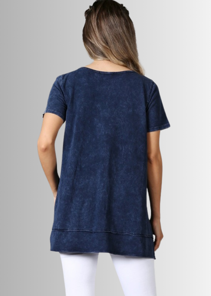 Relax in Style Cotton V-Neck Top