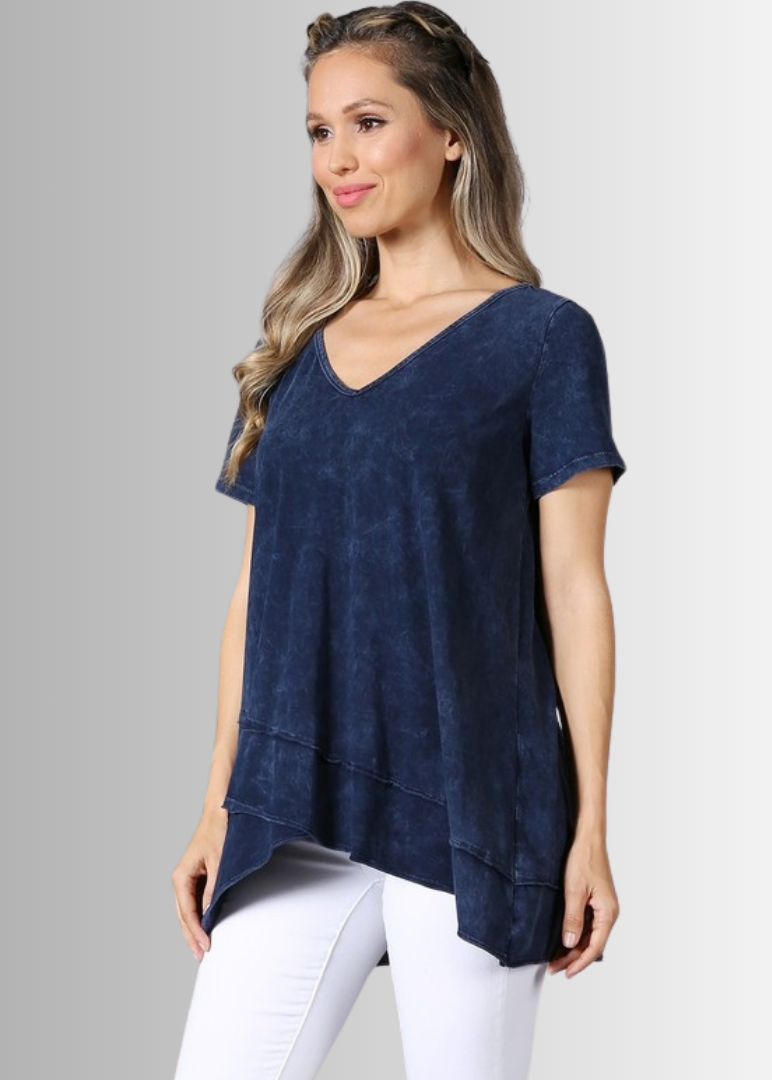 Relax in Style Cotton V-Neck Top