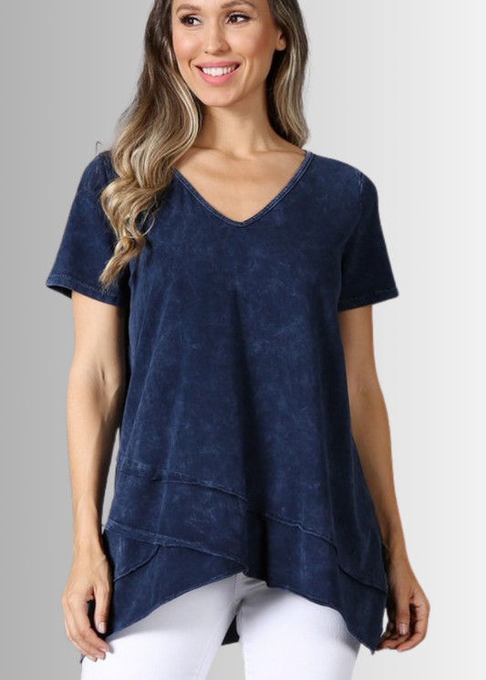 Relax in Style Cotton V-Neck Top