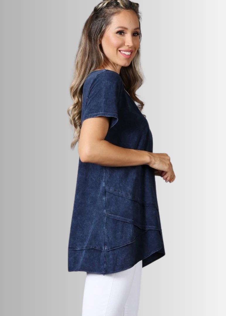 Relax in Style Cotton V-Neck Top
