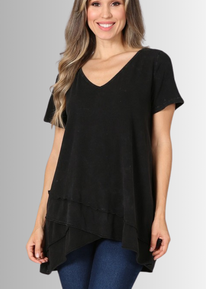 Relax in Style Cotton V-Neck Top