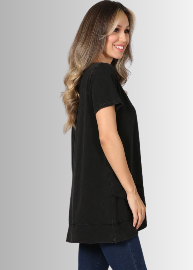 Relax in Style Cotton V-Neck Top