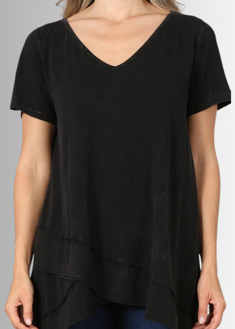 Relax in Style Cotton V-Neck Top