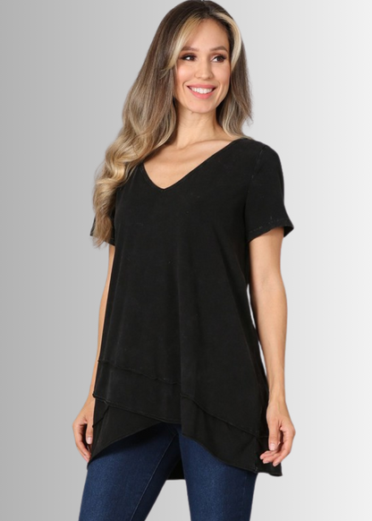 Relax in Style Cotton V-Neck Top
