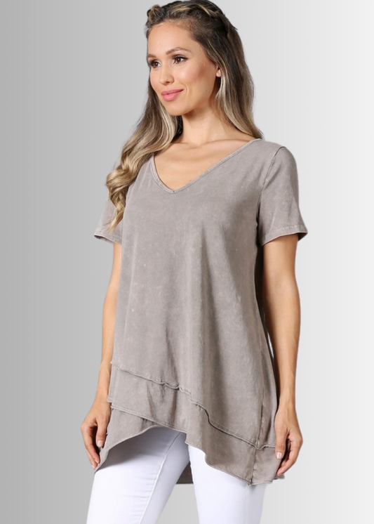 Relax in Style Cotton V-Neck Top