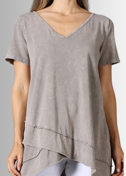 Relax in Style Cotton V-Neck Top