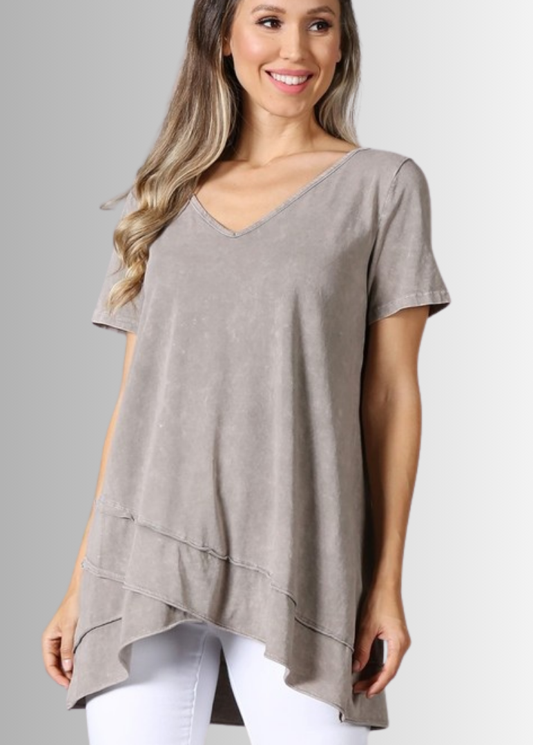 Relax in Style Cotton V-Neck Top