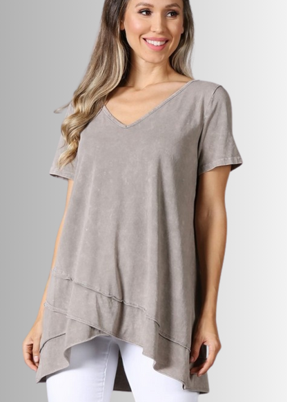 Relax in Style Cotton V-Neck Top