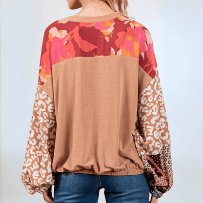 Mixed Media Color Block Top CLEARANCE FINAL SALE