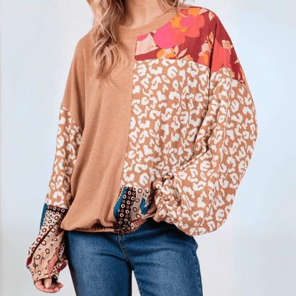 Mixed Media Color Block Top CLEARANCE FINAL SALE