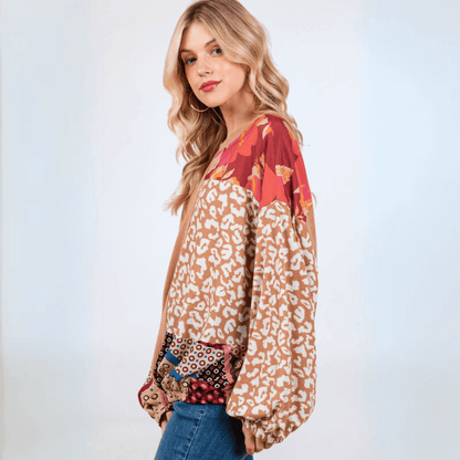 Mixed Media Color Block Top CLEARANCE FINAL SALE