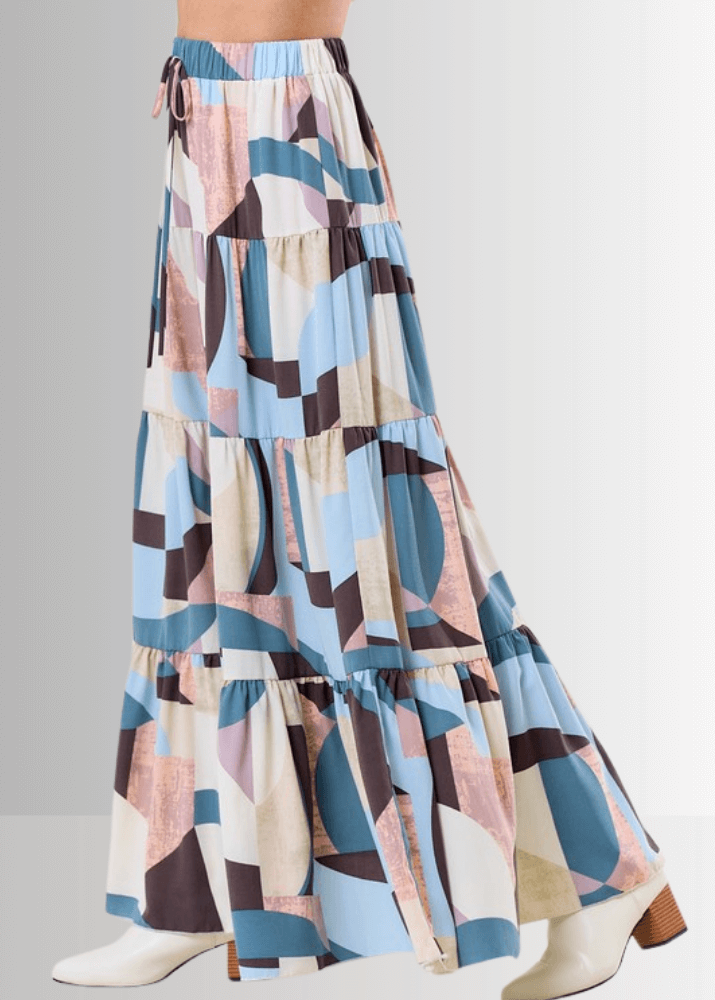 Malani Abstract Print Maxi Skirt