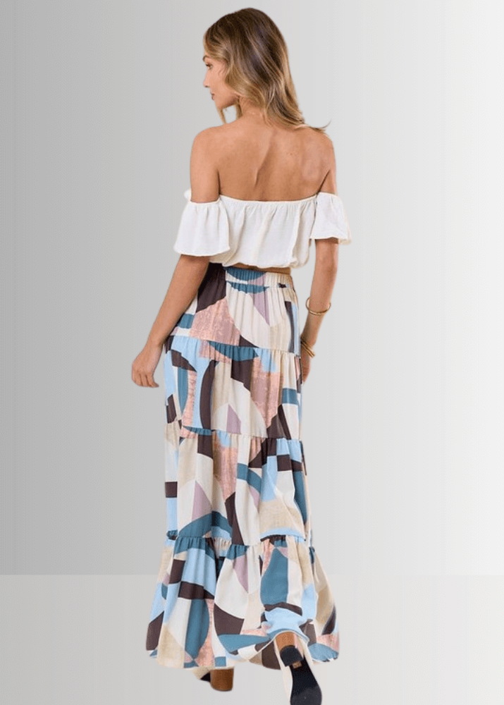 Malani Abstract Print Maxi Skirt