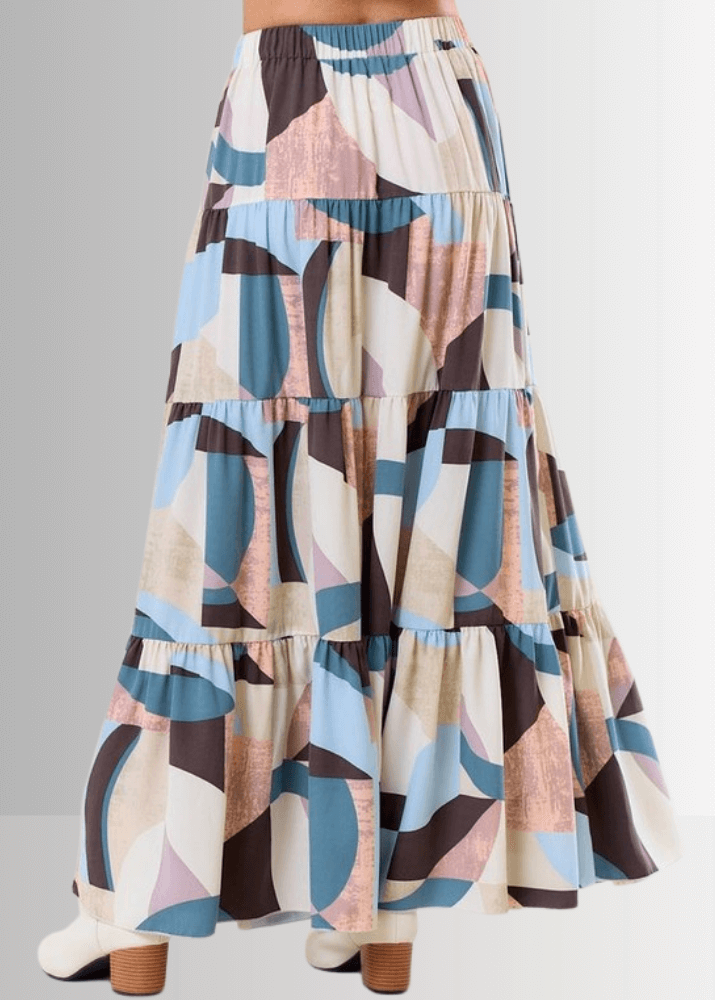 Malani Abstract Print Maxi Skirt