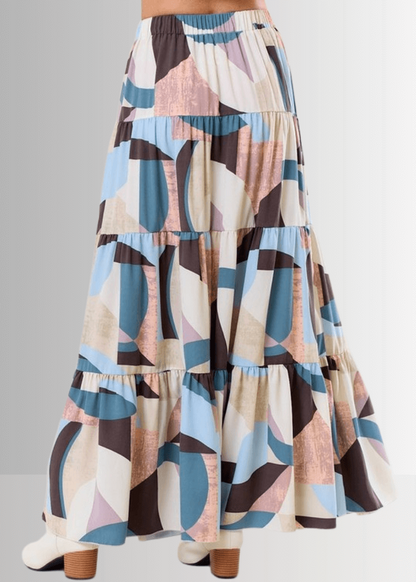 Malani Abstract Print Maxi Skirt