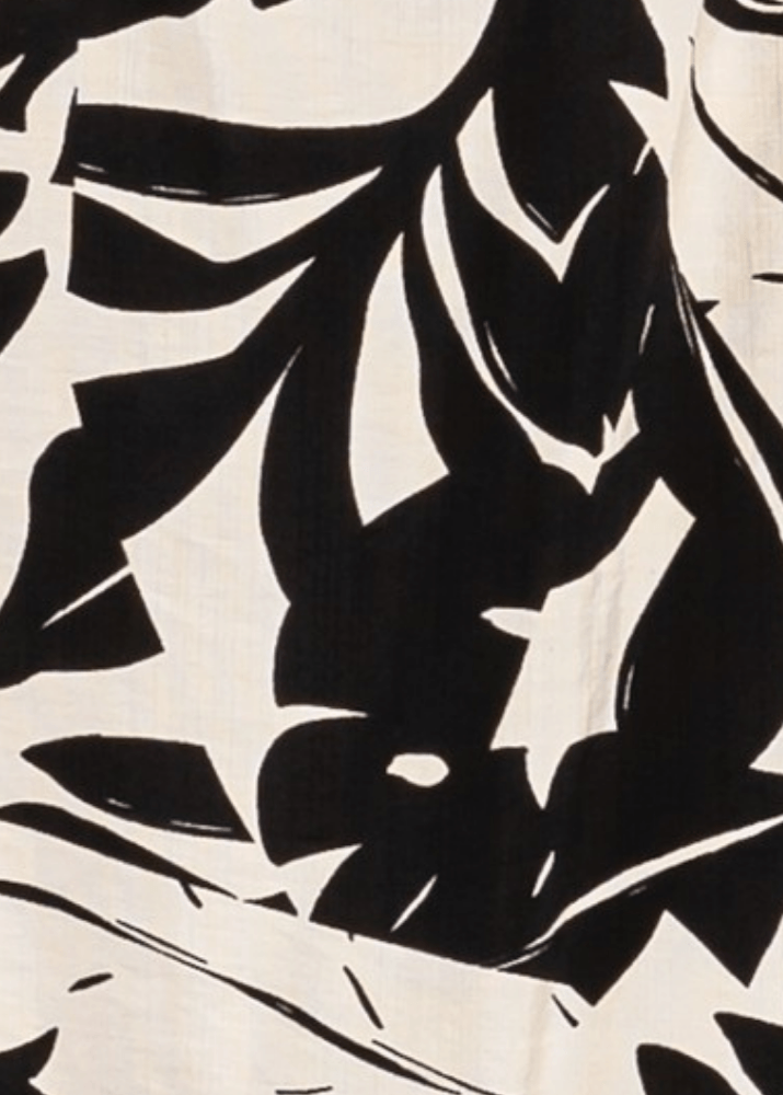 Cora Black Tropical Print Mini Dress