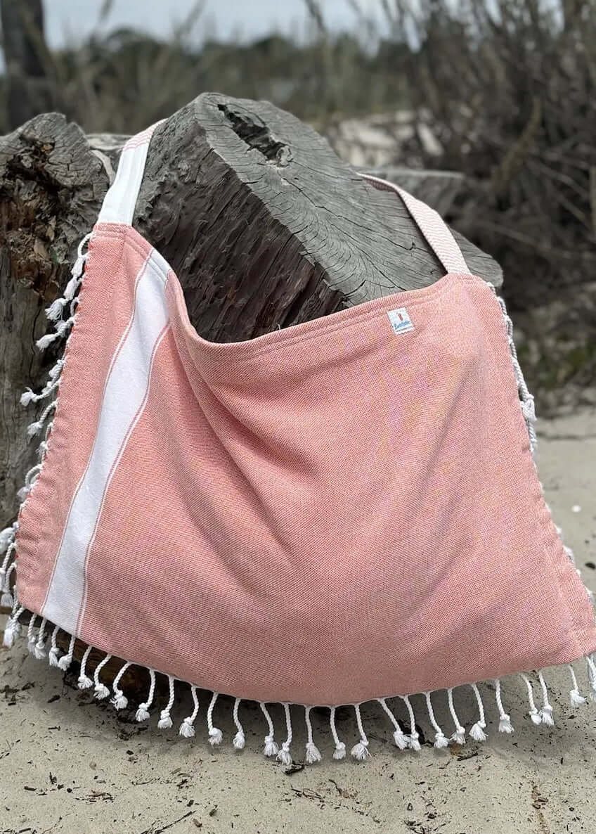 Solid 3‑in‑1 Turkish Cotton Beach Bag