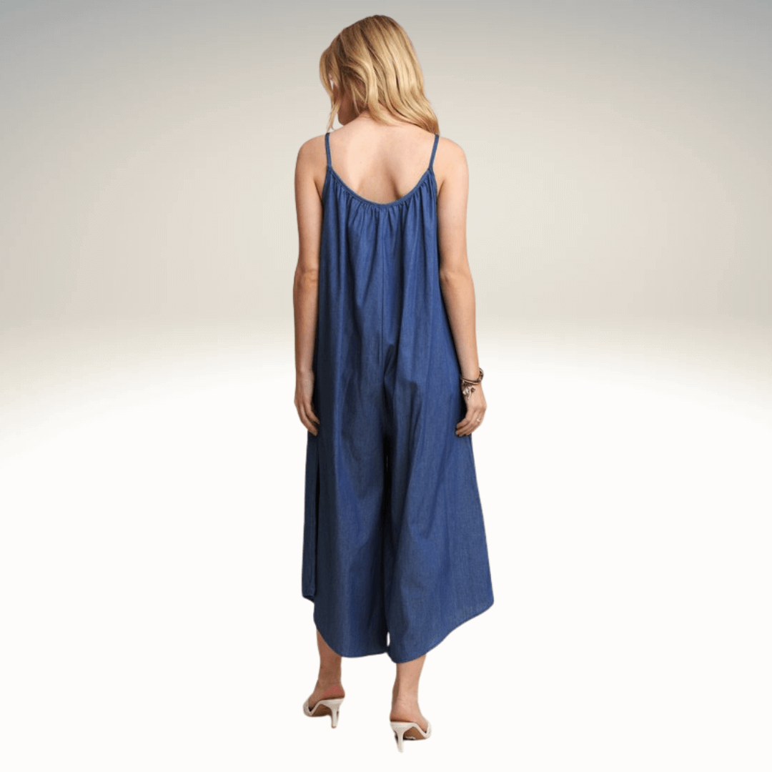 Chambray Cami Romper CLEARANCE FINAL SALE
