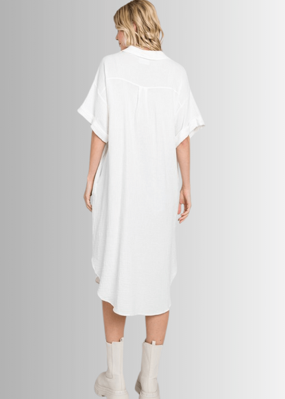 Phoebe Versatile Cotton Gauze Shirt Dress