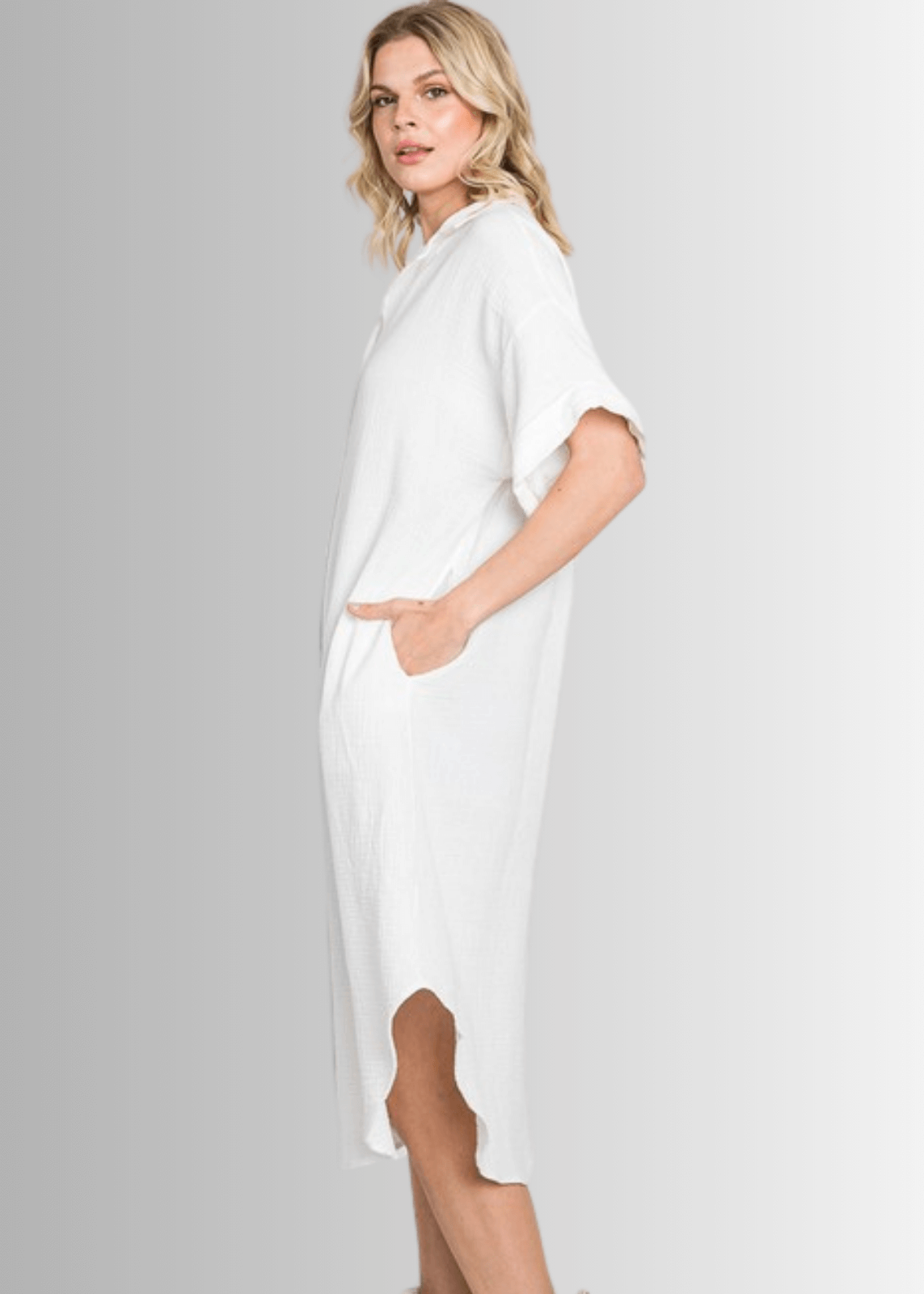 Phoebe Versatile Cotton Gauze Shirt Dress