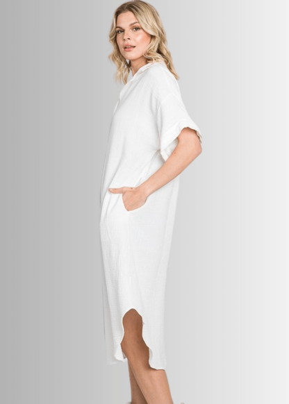 Phoebe Versatile Cotton Gauze Shirt Dress