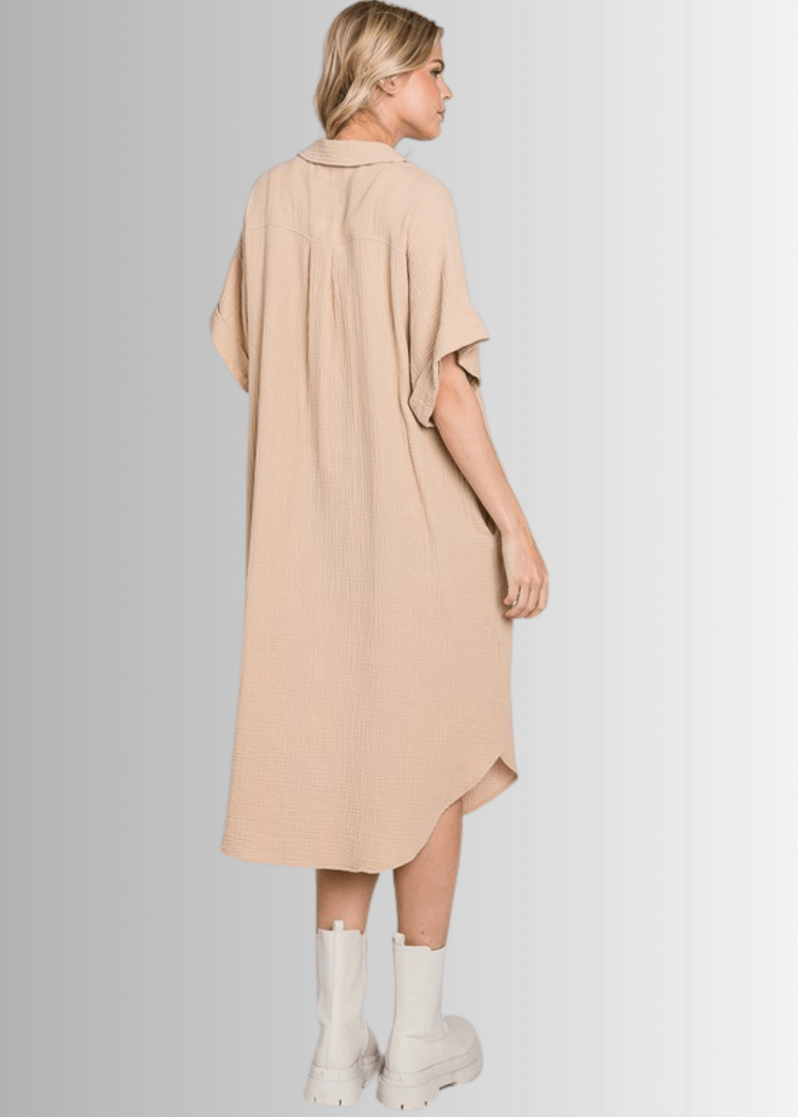 Phoebe Versatile Cotton Gauze Shirt Dress
