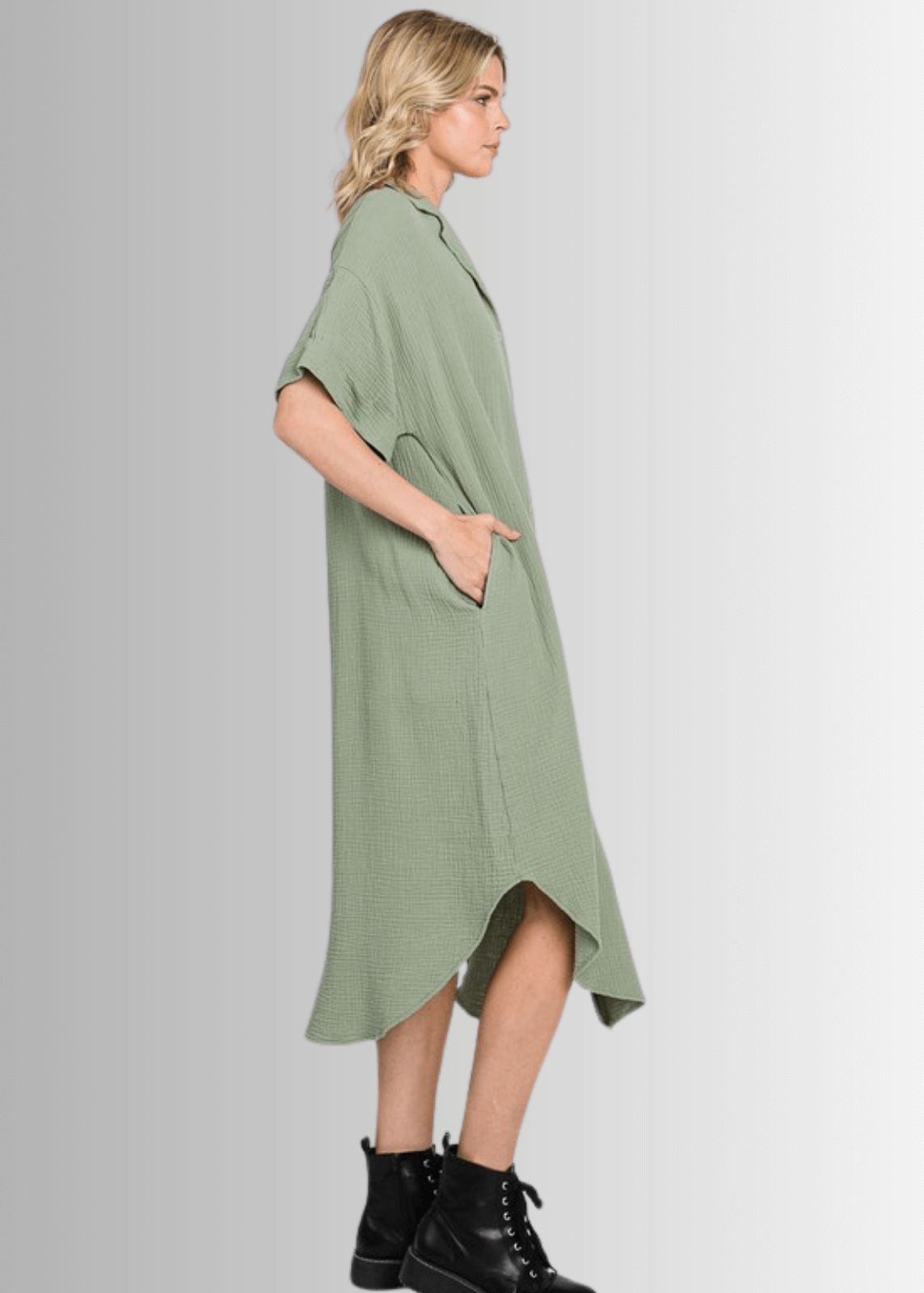 Phoebe Versatile Cotton Gauze Shirt Dress