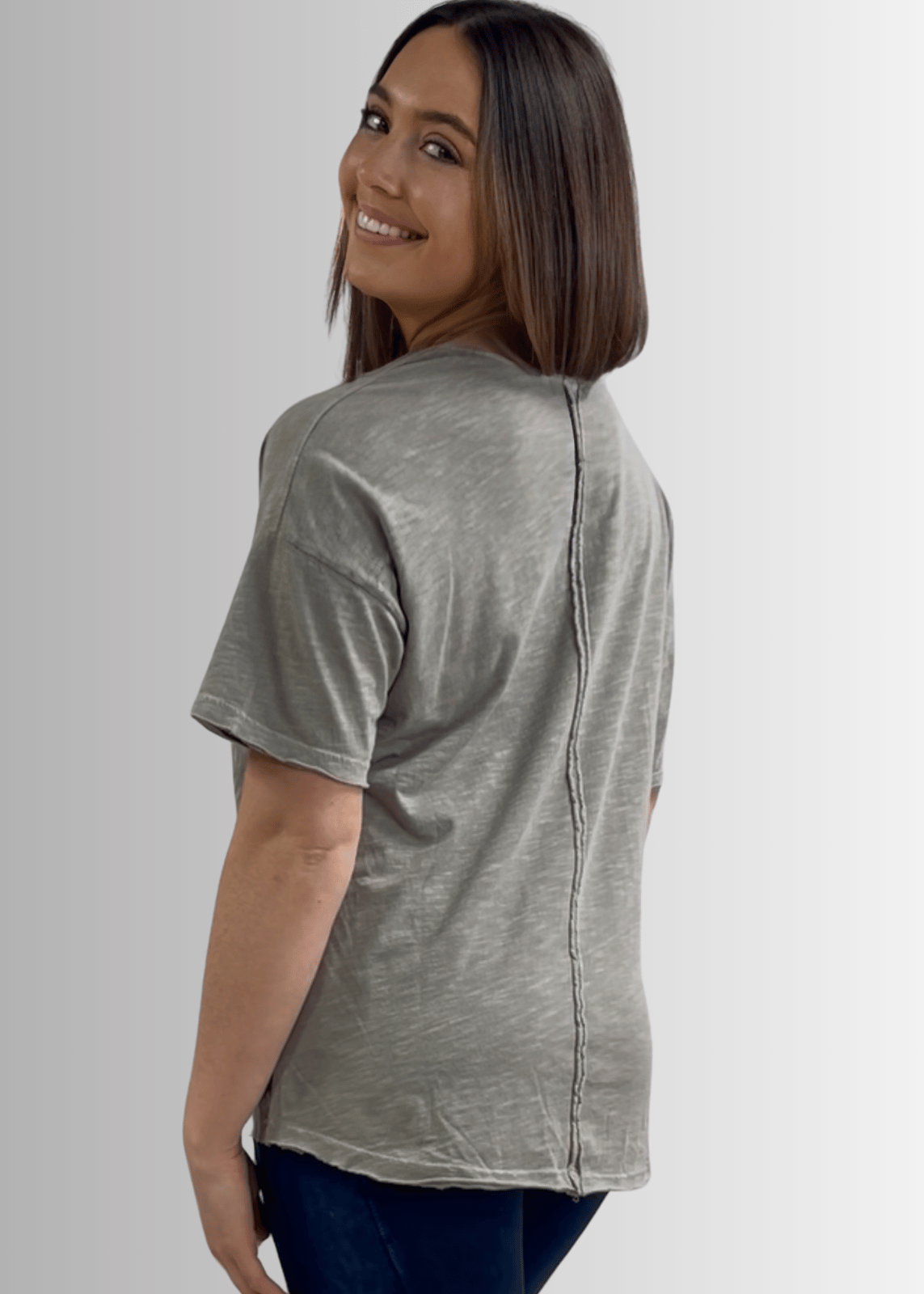 Julianne Cotton Cowl Neck Slub Tee