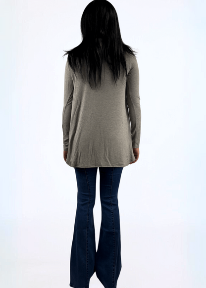 Cross Over Draped Cowl Neck Top Made in USA
