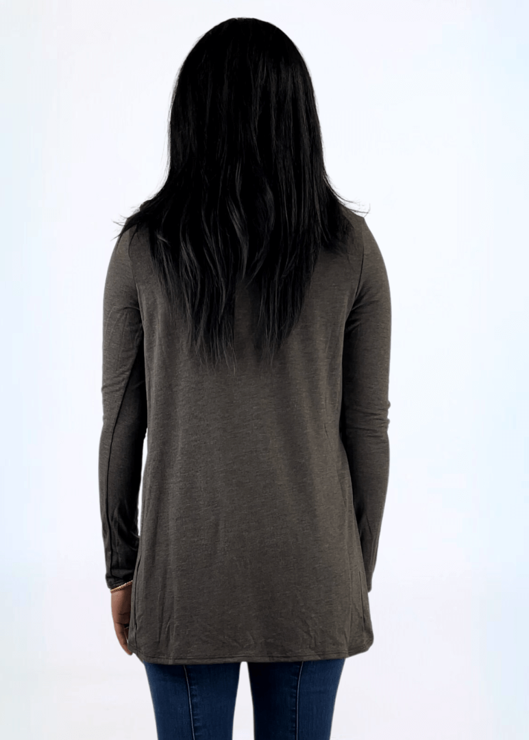 Cross Over Draped Cowl Neck Top Made in USA