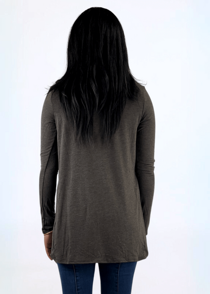 Cross Over Draped Cowl Neck Top Made in USA