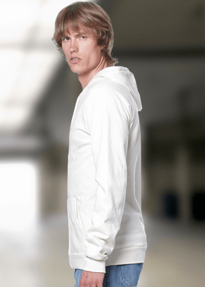 Organic Cotton Full Zip Hoodie in Cream Made in USA