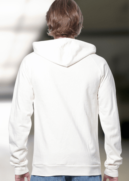 Organic Cotton Full Zip Hoodie in Cream Made in USA