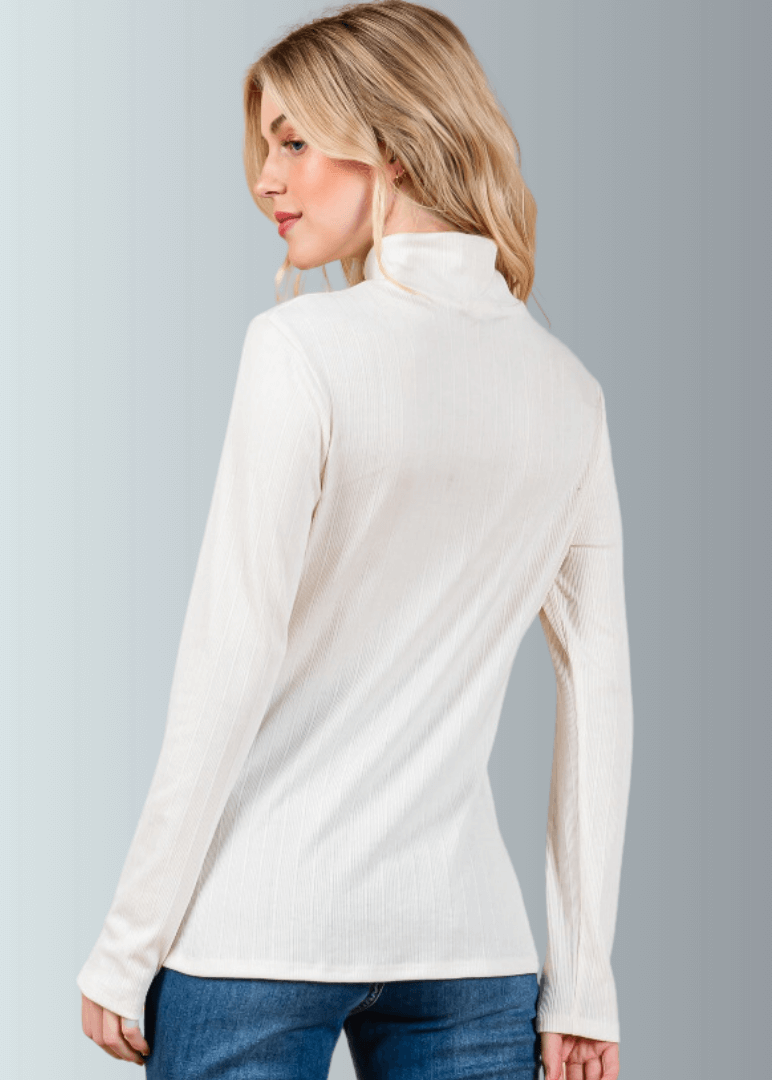Delaney Mock Neck Top With Front Gathering CLEARANCE FINAL SALE