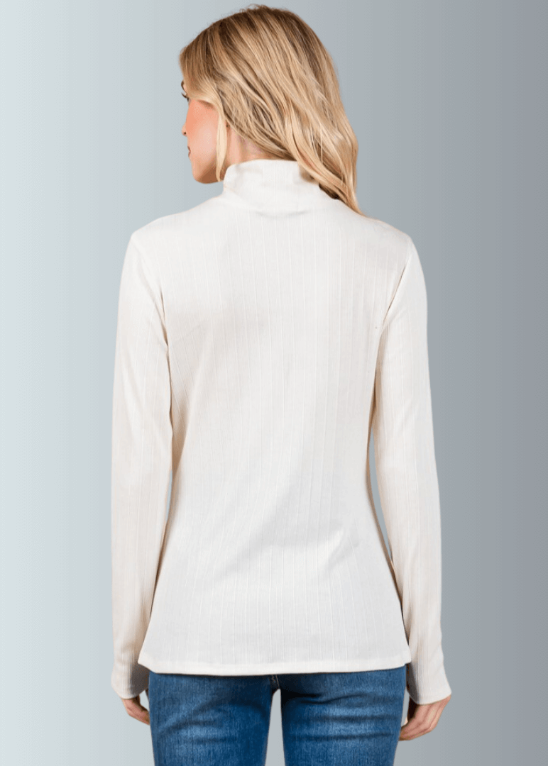Delaney Mock Neck Top With Front Gathering CLEARANCE FINAL SALE