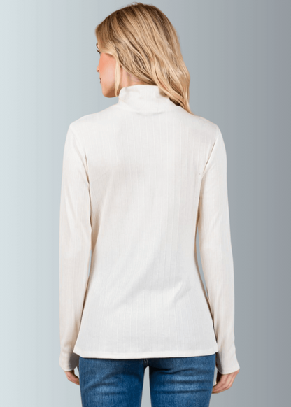 Delaney Mock Neck Top With Front Gathering CLEARANCE FINAL SALE