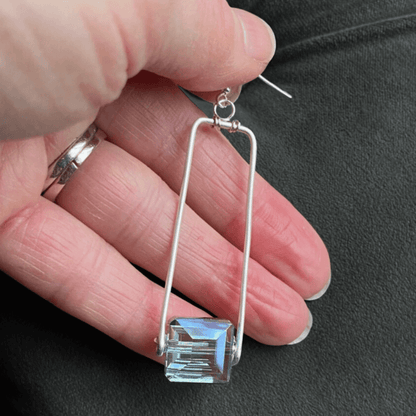 Artisan Crafted Crystal Pendant Earrings Handmade in USA