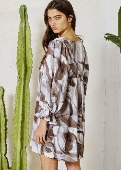 Marbled Effect Baby Doll Dress CLEARANCE FINAL SALE