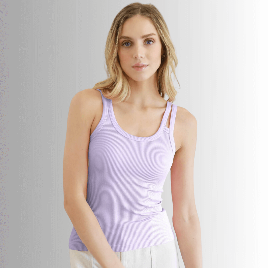 Nikibiki Double Strap Tank Top in Orchid - Clearance Final Sale